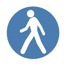 Mandatory pedestrian crossing sticker